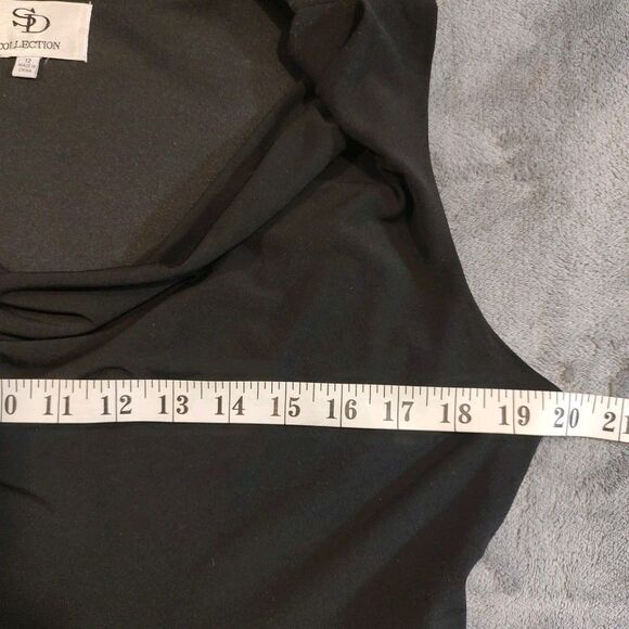 Evening Gown Women's Size 12 Dress Black Metallic Layered Swing SD Collection - Picture 6 of 9